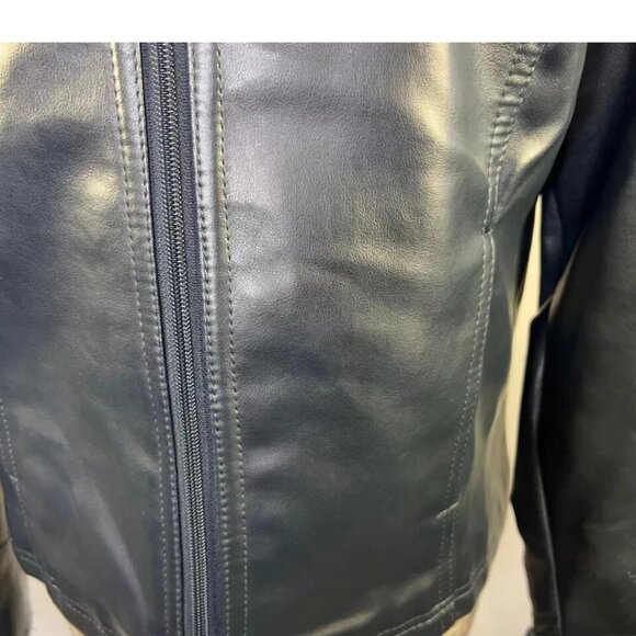 Emporio Collezioni Faux Leather Motorcycle Jacket Black XXL - Picture 4 of 8